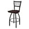 Holland Bar Stool Co 25" Swivel Counter Stool, Black Wrinkle, Dark Cherry Maple Seat 81025BWDCMpl - alternate 1